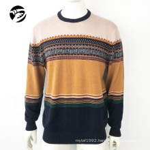 wholesale  mens plain knitwear Jacquard hand knit sweater mens christmas sweater